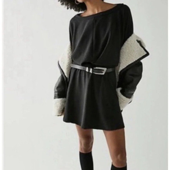 Free People Beach Santa Maria Mini Dress Women’s Small Black Dolman Sleeve - Picture 11 of 12